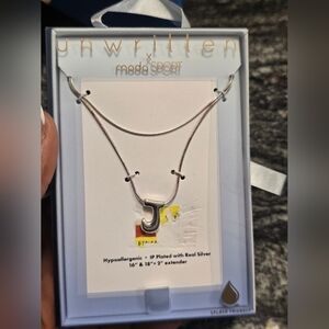 Unwritten Silver Letter J Name  Necklace Women New